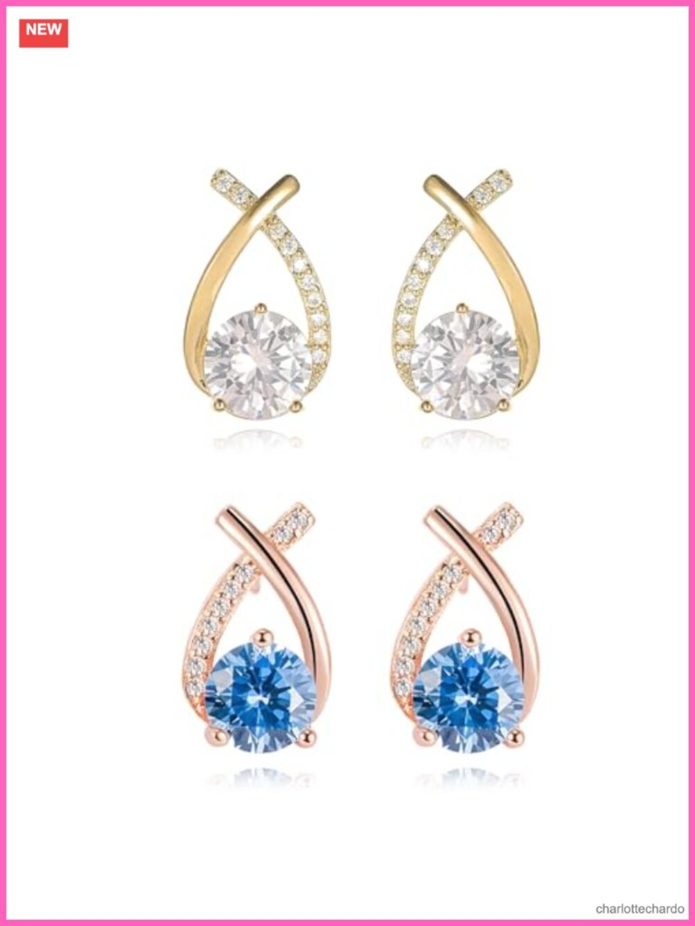 Silver Zircon Hoop Huggie Earrings Dainty Fashion Jewelry Gifts